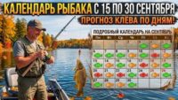 Прогноз клева рыбы с 15 сентября по 30 сентября 2026 года